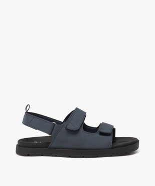 Sandales garçon unies à trois scratch et semelle ton sur ton vue1 - GEMO (ENFANT) - GEMO