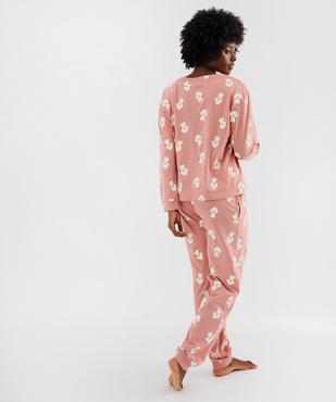 Pyjama en jersey de coton imprimé caniches femme vue3 - GEMO 4G FEMME - GEMO