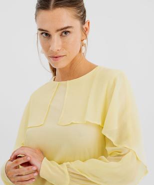 Blouse manches longues en voile avec col fantaisie femme vue5 - GEMO(FEMME PAP) - GEMO