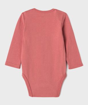 Bodies manches longues motifs lapins bébé fille (lot de 3) vue5 - GEMO 4G BEBE - GEMO