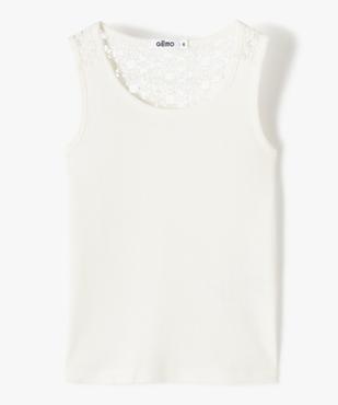 Débardeur fille côtelé avec dos brodé en dentelle vue1 - GEMO (ENFANT) - GEMO