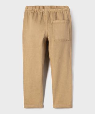 Pantalon chino extensible avec taille élastique garçon vue4 - GEMO (ENFANT) - GEMO