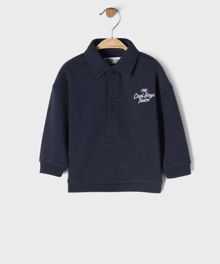 Sweat à col chemise bébé garçon vue1 - GEMO 4G BEBE - GEMO