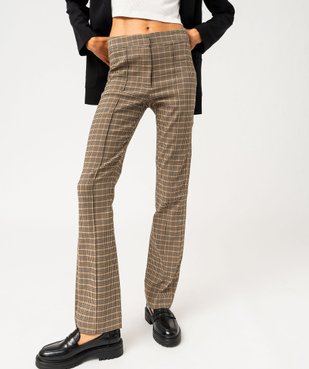 Pantalon droit extensible motif Princes-de-Galles femme vue1 - GEMO(FEMME PAP) - GEMO