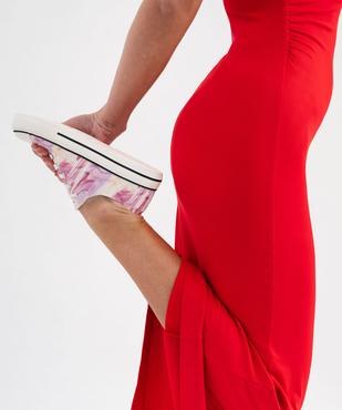 Tennis en toile à lacets avec semelle épaisse femme vue1 - FOLLOW ME G4G - GEMO