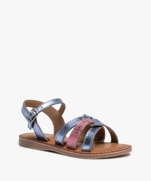 Sandales fille à brides brillantes en cuir vue2 - GEMO (ENFANT) - GEMO