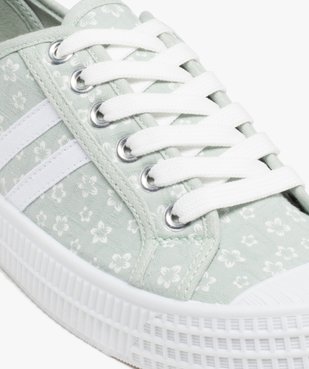 Baskets femme à lacets dessus toile imprimée fleurs vue6 - GEMO (SPORTSWR) - GEMO