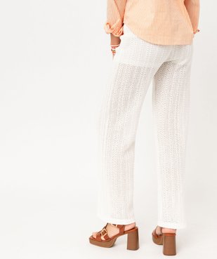Pantalon large en maille ajourée femme vue4 - GEMO(FEMME PAP) - GEMO