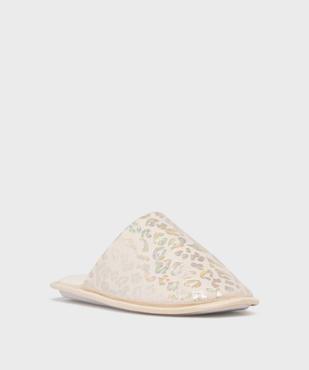 Mules d’intérieur à motifs tachetés scintillants femme vue2 - GEMO 4G FEMME - GEMO