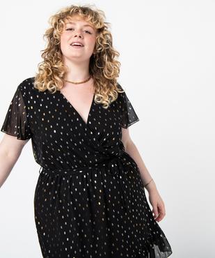 Robe femme grande taille à pois avec volants  vue1 - GEMO (G TAILLE) - GEMO