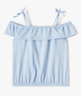 Tee-shirt fille à épaules dénudées et volant vue1 - GEMO (ENFANT) - GEMO
