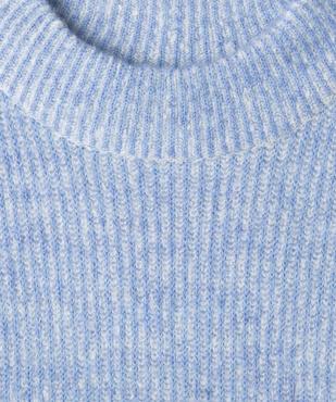 Pull loose en maille côtelée bicolore col cheminée fille vue3 - GEMO (JUNIOR) - GEMO