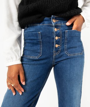 Jean flare avec braguette boutonnée femme vue2 - GEMO(FEMME PAP) - GEMO