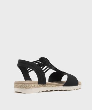 Sandales à petit talon compensé et brides élastiques femme - Emilia Rosa vue10 - EMILIA ROSA - GEMO