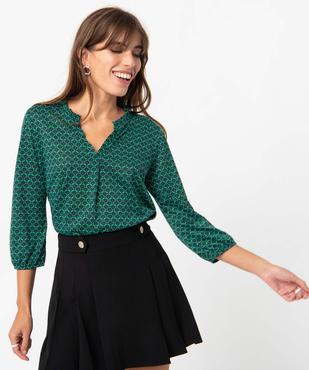 Tee-shirt femme à manches 3/4 avec décolleté en V vue1 - GEMO 4G FEMME - GEMO