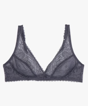 Soutien-gorge triangle sans armatures en dentelle vue4 - GEMO(HOMWR FEM) - GEMO