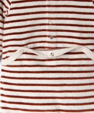 Pyjama en velours à rayures avec inscription brodée bébé garçon vue3 - GEMO 4G BEBE - GEMO