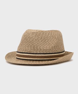 Chapeau trilby bicolore avec bandes décoratives en paille de papier homme vue1 - GEMO (ACCESS) - GEMO