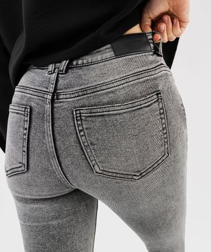 Jean slim taille normale en denim extensible délavé femme vue4 - GEMO 4G FEMME - GEMO