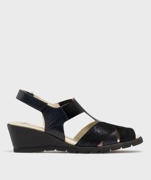 Sandales confort dessus cuir fermeture scratch femme vue1 - G'FLEX - GEMO