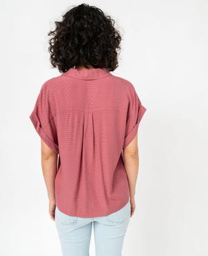 Chemise à manches courtes à motifs irisés femme vue3 - GEMO 4G FEMME - GEMO