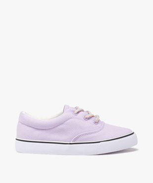 Tennis en toile avec lacets multicolores fille vue1 - GEMO 4G FILLE - GEMO
