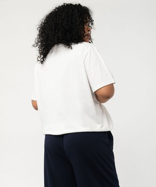 Tee-shirt manches courtes coupe large à strass femme grande taille vue3 - GEMO (G TAILLE) - GEMO