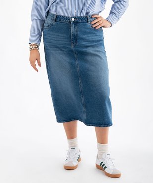 Jupe en jean longue en denim stretch femme grande taille vue4 - GEMO 4G GT - GEMO