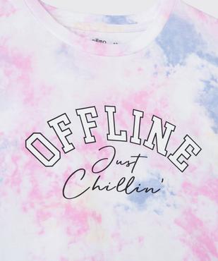 Tee-shirt fille large et court tie-and-dye vue3 - GEMO (JUNIOR) - GEMO