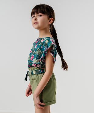 Short ample à taille paper bag et ceinture à nouer fille vue7 - GEMO 4G FILLE - GEMO