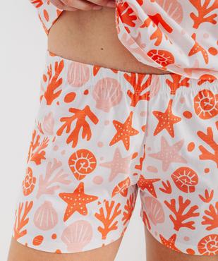 Ensemble pyjashort en coton à motifs marins femme vue4 - GEMO 4G FEMME - GEMO