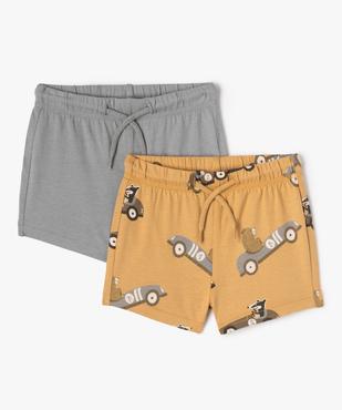 Short en maille à taille élastiquée bébé garçon (lot de 2) vue1 - GEMO(BEBE DEBT) - GEMO
