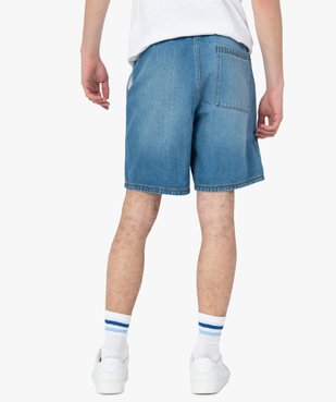Bermuda homme en jean avec ceinture élastiquée vue3 - GEMO 4G HOMME - GEMO