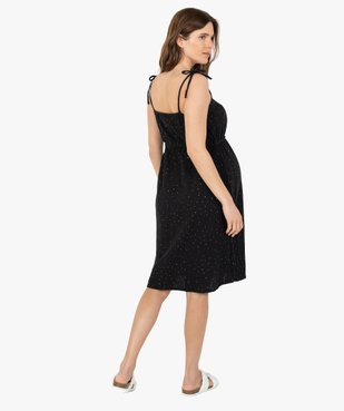 Robe de grossesse à fines bretelles en gaze de coton vue3 - GEMO (MATER) - GEMO