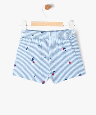 Short en maille gaufrée extensible bébé fille vue3 - GEMO(BEBE DEBT) - GEMO