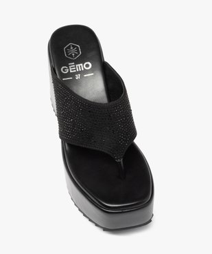 Mules femme compensées à entre-doigts orné de strass vue5 - GEMO(URBAIN) - GEMO