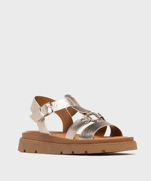 Sandales spartiates à épaisse semelle crantée femme - 5 Miles vue2 - 5 MILES - GEMO