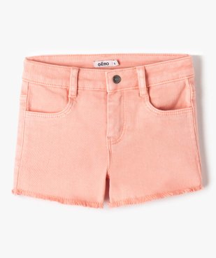 Short fille en jean avec bas à franges vue2 - GEMO (ENFANT) - GEMO