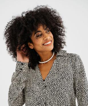 Chemise à manches longues en viscose imprimée femme vue4 - GEMO(FEMME PAP) - GEMO