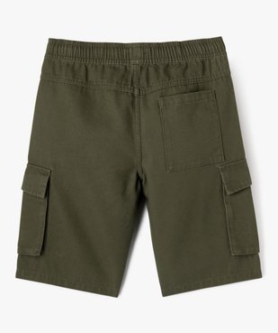 Bermuda cargo regular en coton avec taille ajustable garçon vue4 - GEMO (JUNIOR) - GEMO