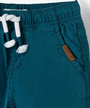 Bermuda en toile à taille élastiquée bébé garçon vue2 - GEMO 4G BEBE - GEMO