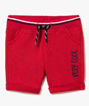 Bermuda bébé en jersey bouclette avec taille élastique vue1 - GEMO(BEBE DEBT) - GEMO