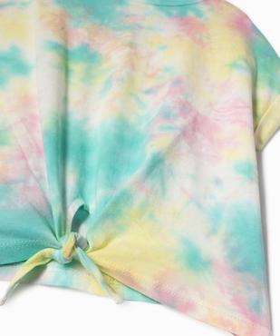 Tee-shirt oversize à manches courtes effet tie and dye fille vue3 - GEMO (ENFANT) - GEMO