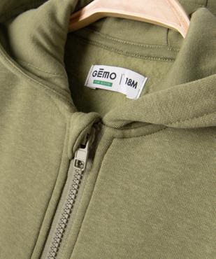 Sweat zippé à capuche à zip magnétique bébé garçon vue2 - GEMO 4G BEBE - GEMO