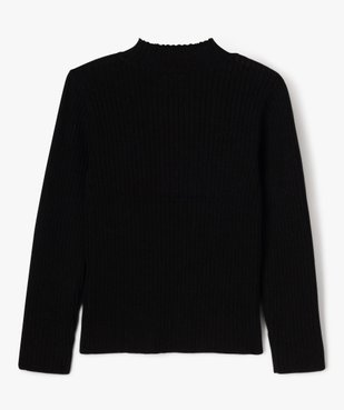 Pull en maille côtelée à col montant fille vue3 - GEMO 4G FILLE - GEMO