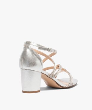 Sandales femme à talon fermé et fines brides strass vue5 - VALENTINA BALDA - GEMO