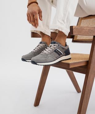 Baskets basses multitextures homme - Urban Steps vue7 - URBAN STEPS - GEMO