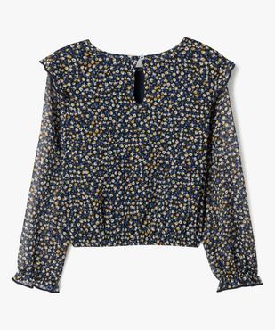 Blouse en voile à motifs fleuris coupe courte fille vue3 - GEMO (ENFANT) - GEMO