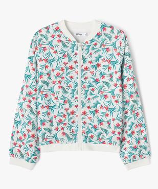 Veste zippée en viscose à motifs fleuris fille vue1 - GEMO 4G FILLE - GEMO