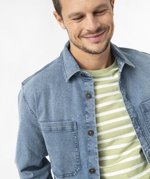 Surchemise en jean stretch homme vue4 - GEMO 4G HOMME - GEMO